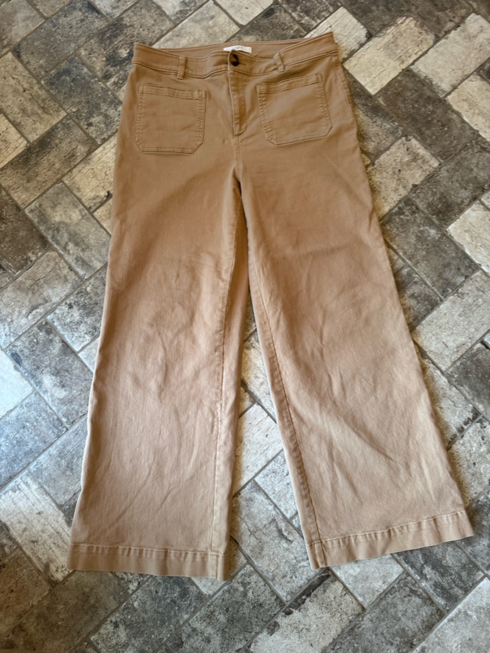 LOFT Neutral Beige Straight-Leg Pants